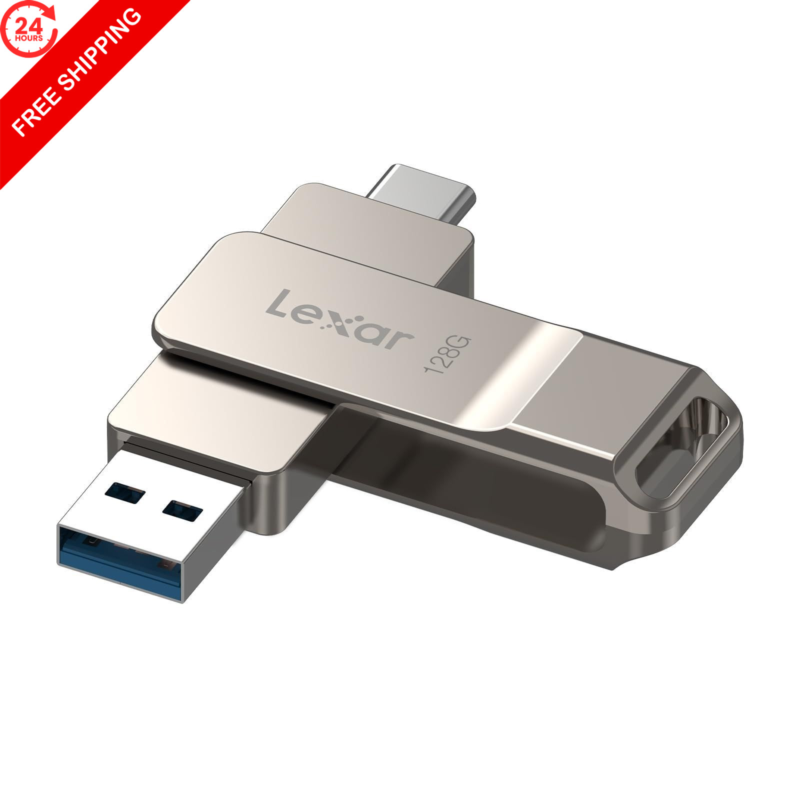 Lexar D40E 128GB Dual USB 3.2 Gen 1 Type-C Jump 128GB, Champagne Silver