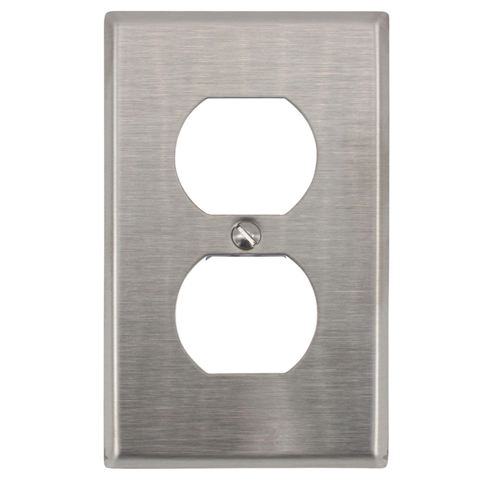 HUBBELL SS8L RECEPTACLE OUTLET WALLPLATE FACEPLATE, STAINLESS STEEL (10-PACK)