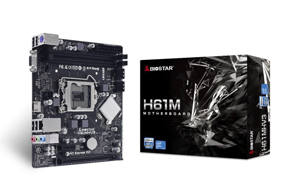 Biostar H61MHV3 Motherboard Intel H61 Lga 1155 (Socket H2) Micro Atx ~E~