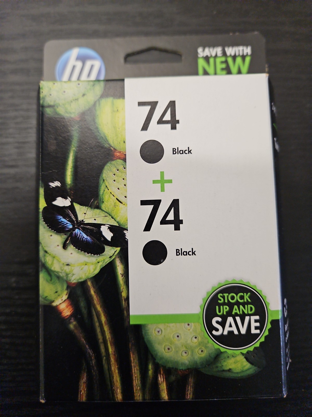 HP 74 Black Ink Cartridge Twin Pack CZ069FN - 2 x CB335WN OEM Sealed Foil Pack