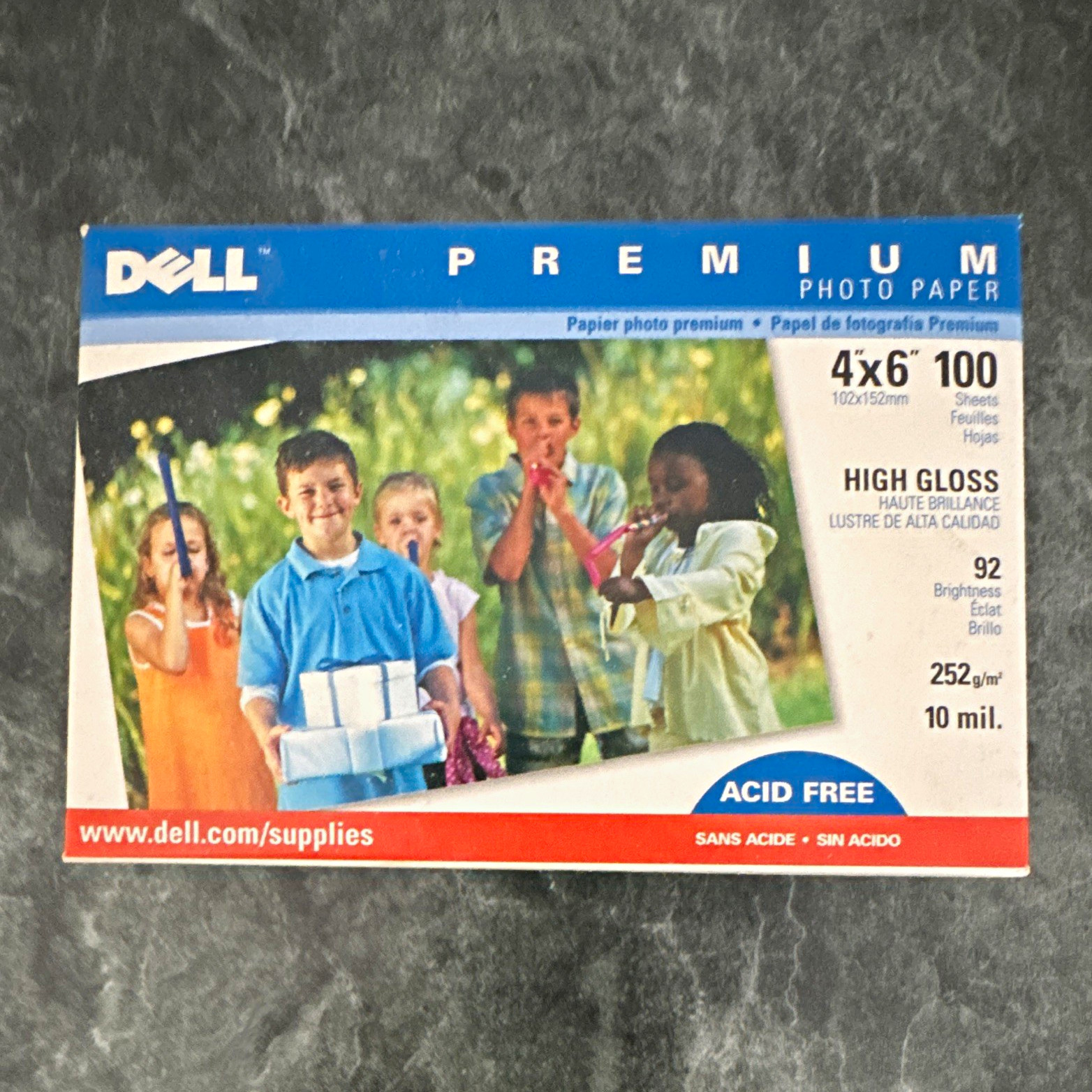 Dell Premium Photo Paper 4x6 High Gloss 100 Sheets Acid Free 10 mil MPN