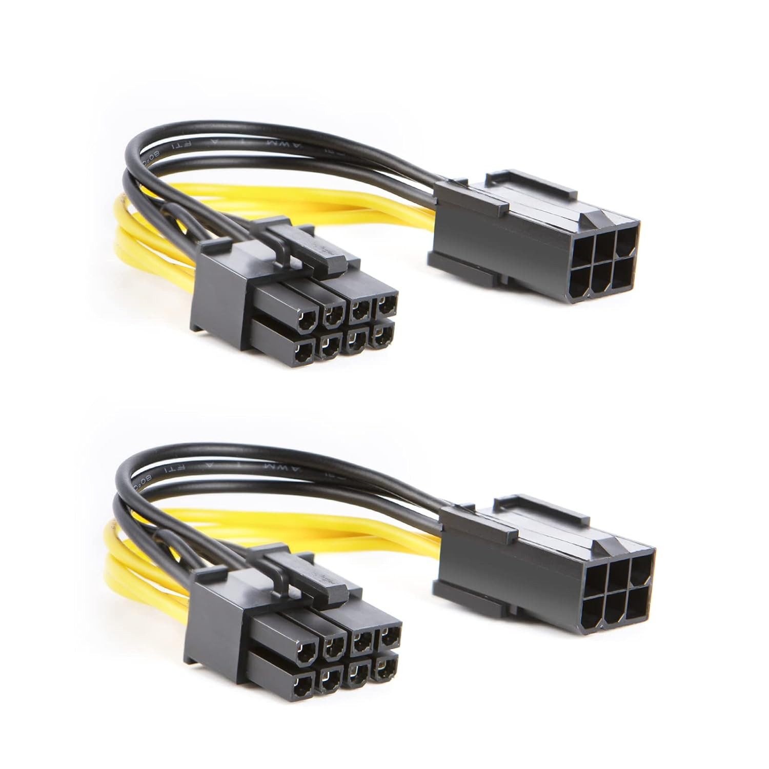 6-Pin to 8-Pin Pcie Express Power Adapter Cable - 2-Pack, 4 Inches / 10CM