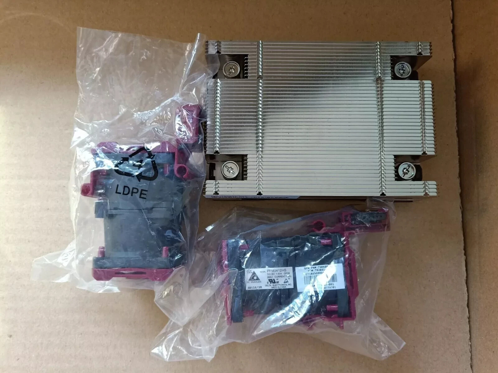 HP DL360 DL360p GEN9 CPU Heatsink 734042-001 775403-001   750688-001 2 Fans