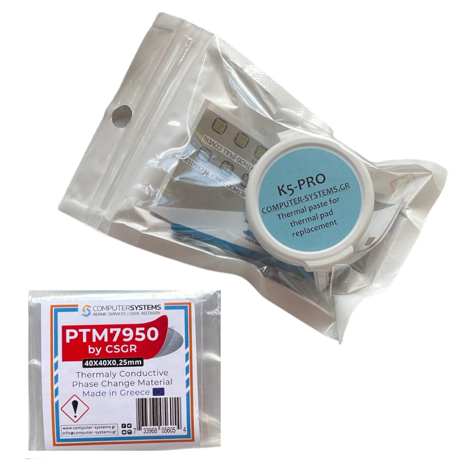 PTM7950 by CSGR 40x40x0.25mm Phase Change Material & K5 PRO 20g Thermal Paste...