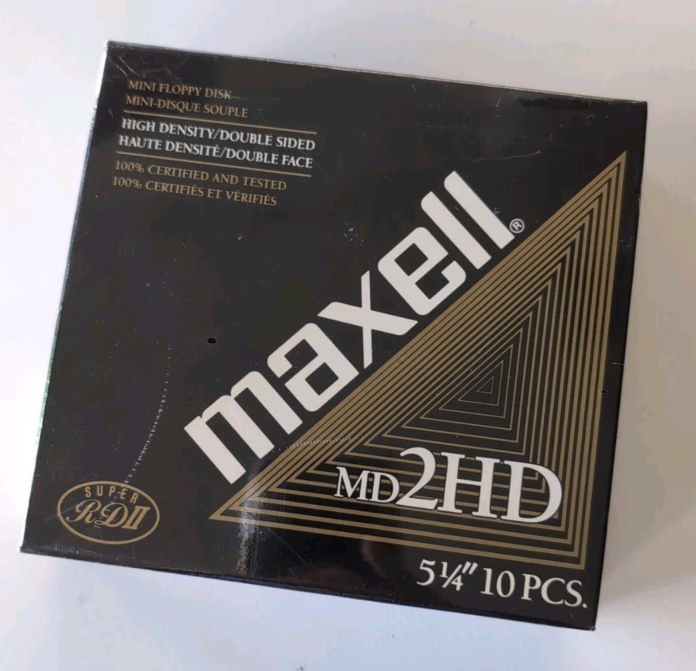 Maxell 5 1/4" MD2HD Double Side High -Density Disks SEALED 10 Pieces
