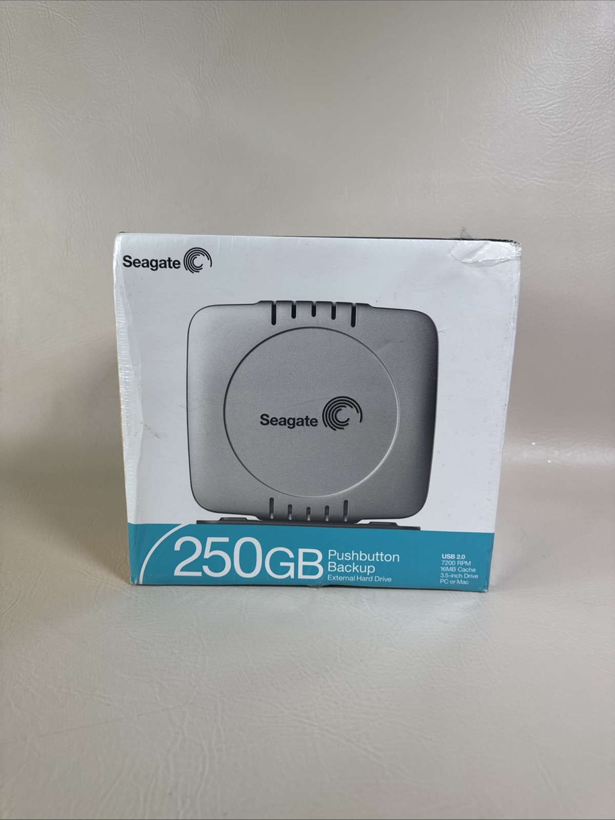 Seagate Pushbutton Backup External Hard Drive 250 GB Sealed