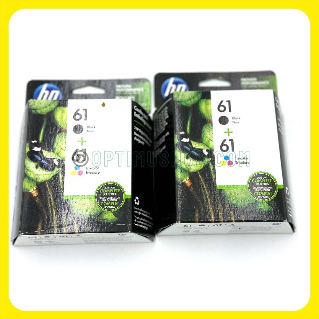 HP 61 2-pack Black Tri-color Original Ink Cartridge, CR259FN#140 YELLOW BLUE RED