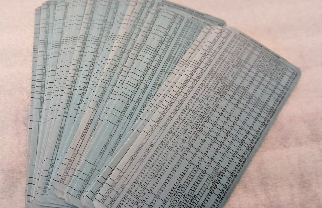 25 Vintage IBM BLUE Punch Cards Buffalo / Rochester Liquor Division Unused