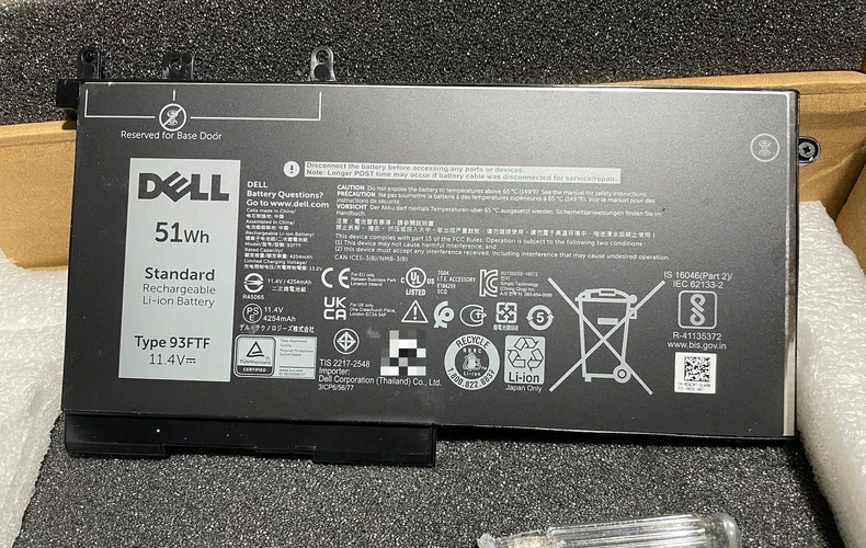 Genuine 51Wh 93FTF Battery for Dell Latitude 5580 5480 5280 5590 5490 5491 5290