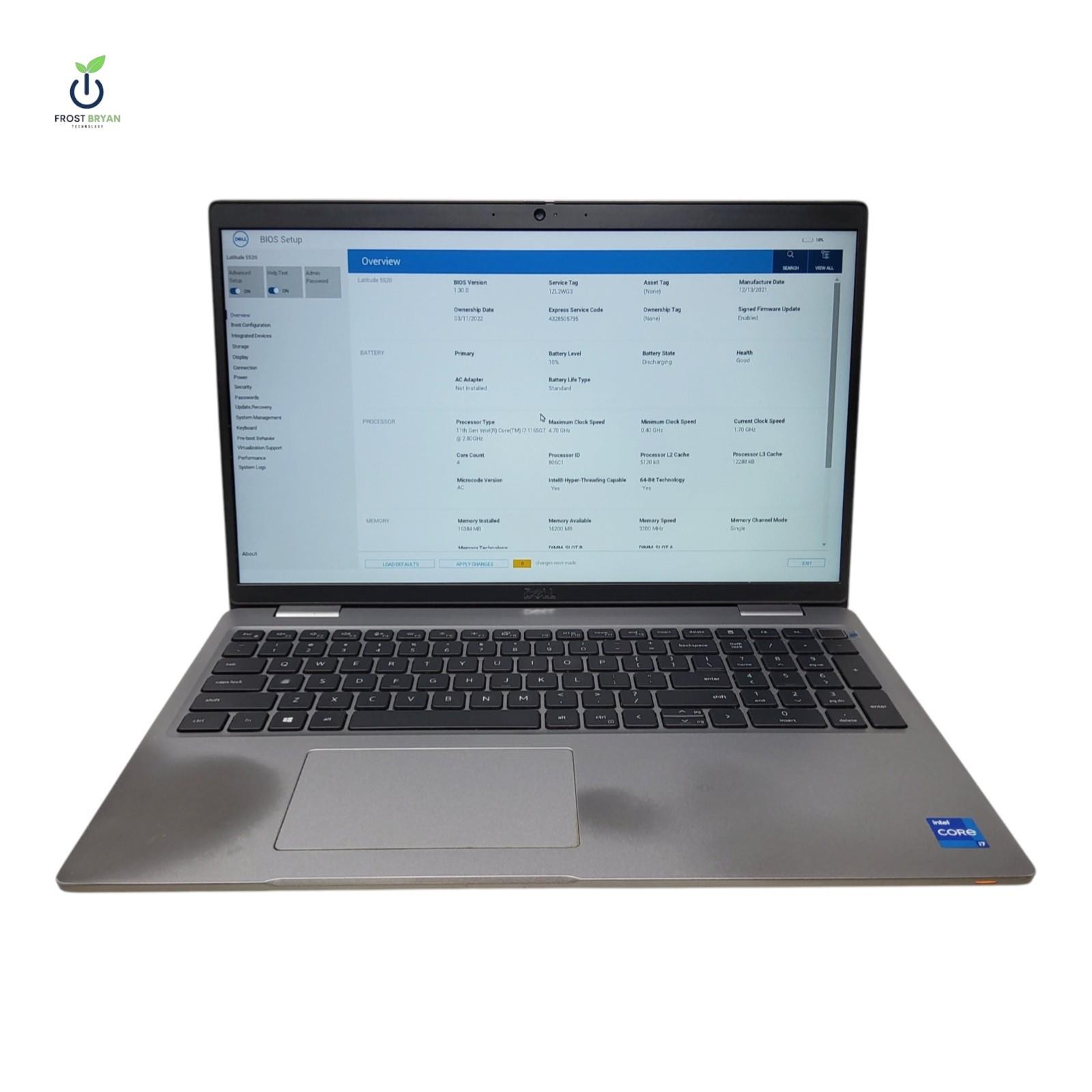 Dell Latitude 5520 16GB RAM i7-1165G7 No Storage No OS Grade C [READ]