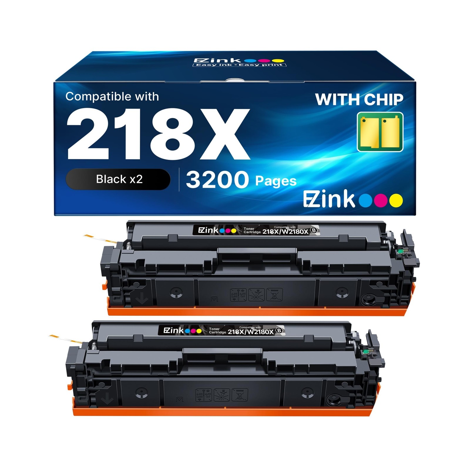 E-Z Ink 218X with Chip Compatible for HP 218X Toner Cartridges Black 218A Ton...