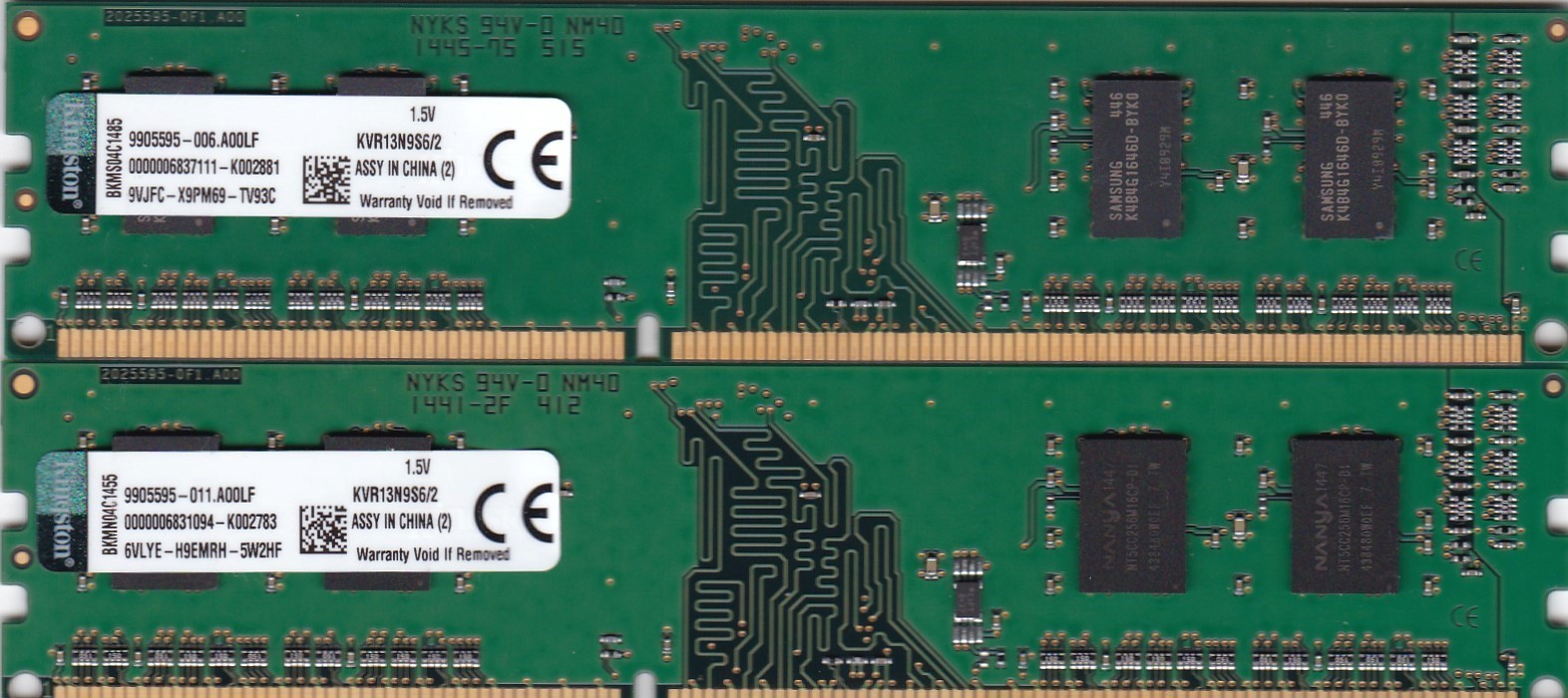 4GB 2x2GB PC3-10600 DDR3-1333 KINGSTON KVR13N9S6/2 Desktop Ram Memory Kit 240Pin