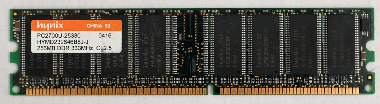Hynix 256MB DDR DIMM PC2700U HYMD232646B8J-J 333MHz CL2.5
