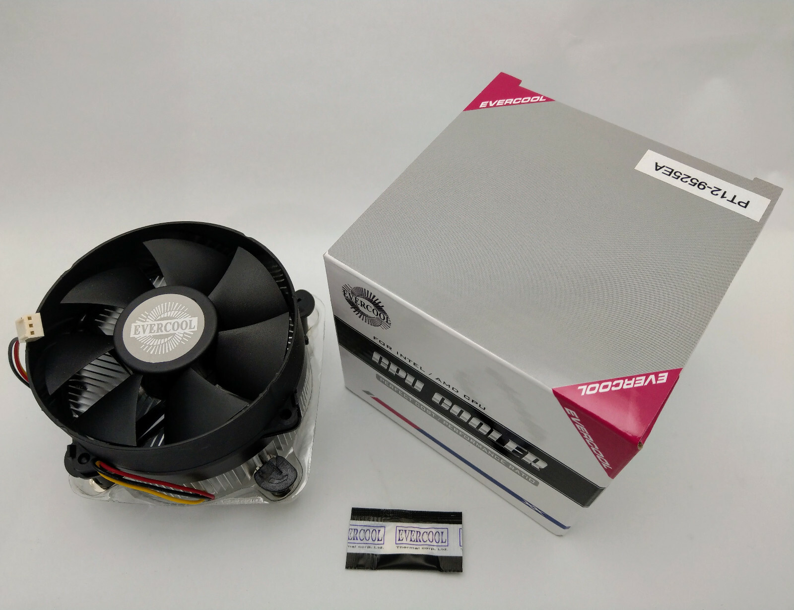NEW Evercool Tool Free Cooling Fan: Intel PC Socket LGA775 3pin 95mm CPU Cooler
