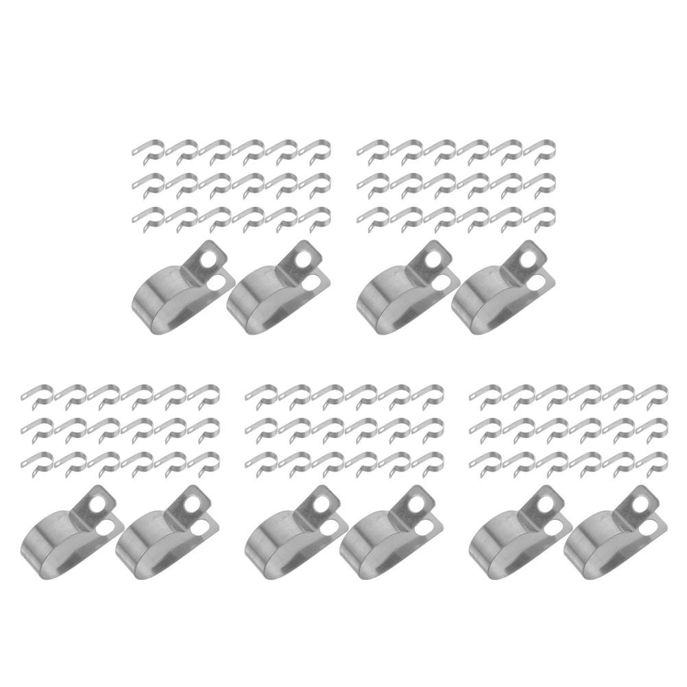 150 pcs Metal Wire Clamp, 3/4"/20mm R-Type Cable Clip 304 Stainless Steel