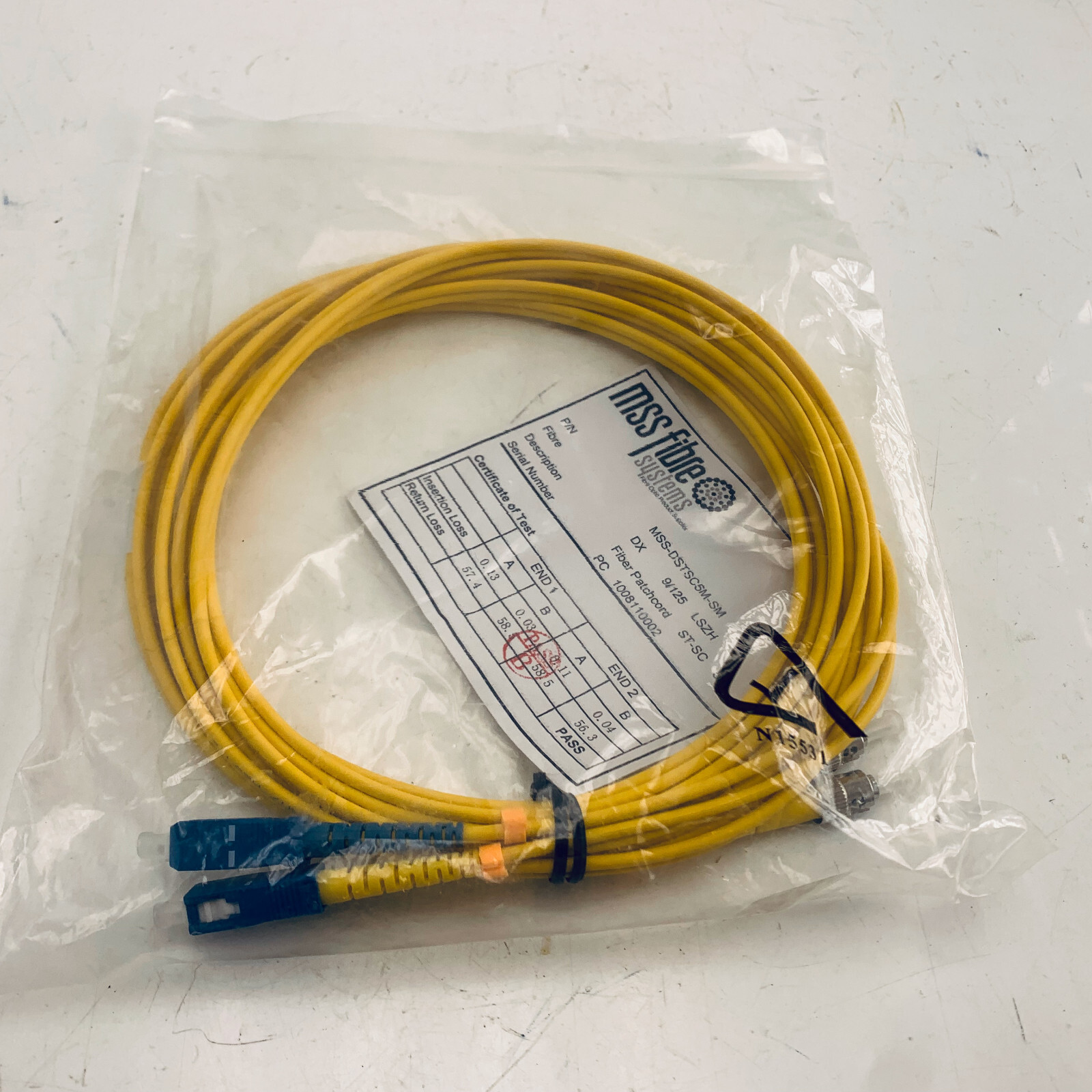 MSS FIBRE MSS-DSTSC5M-SM ST-SC Duplex SM Patchlead 5 Mtr