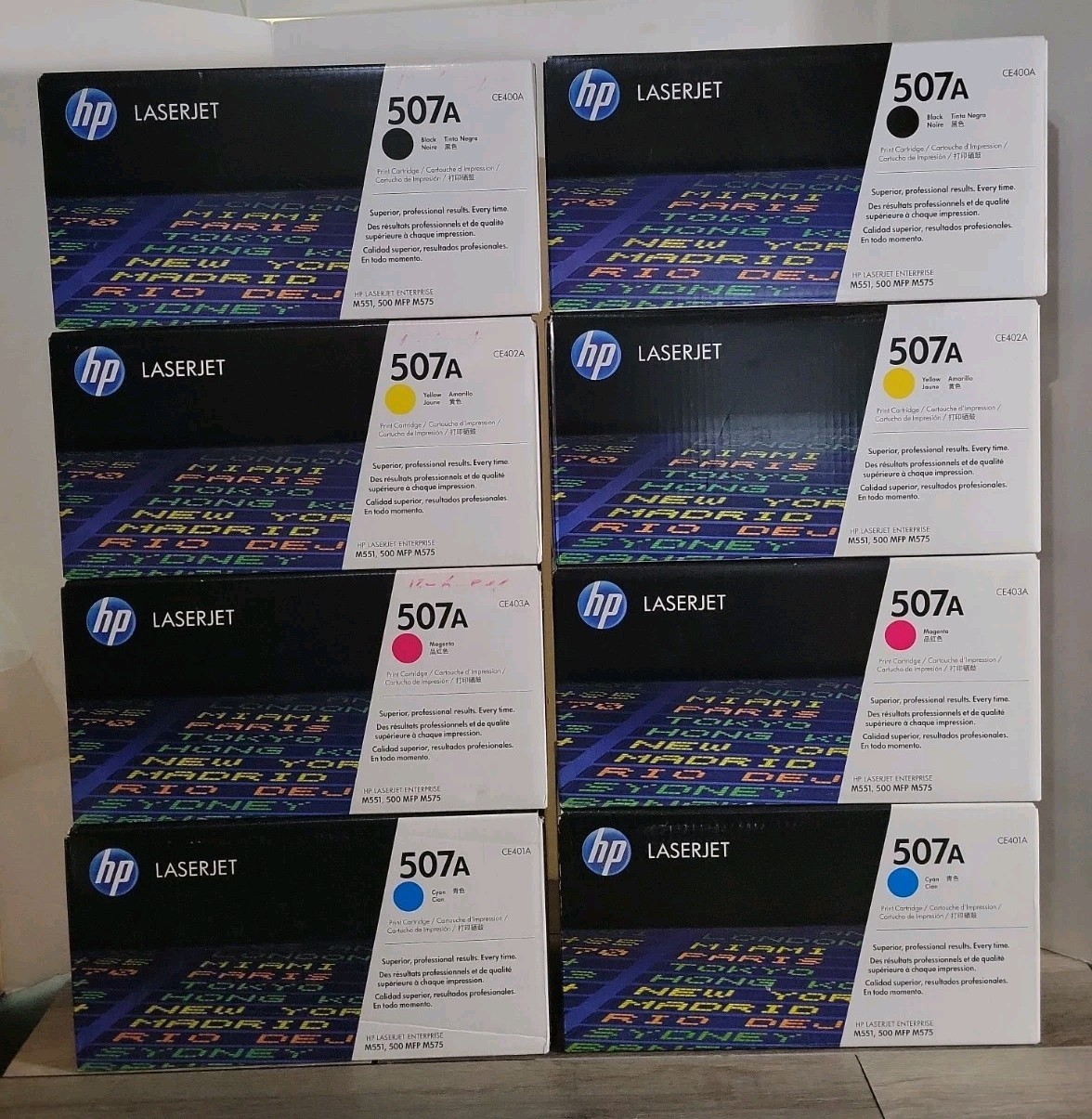 Genuine HP 507A BCMY Toner Cartridges CE400A CE401A CE402A CE403A