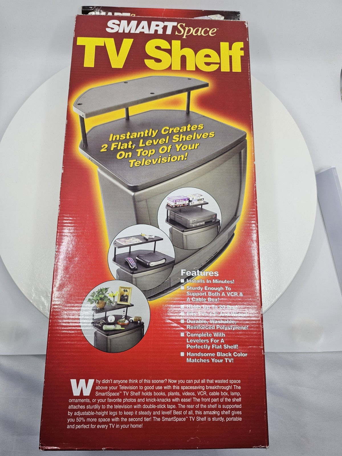 Vintage TV Monitor Top Shelf Smart Space Saver Rare Great For VCR  NIB NOS 📺 