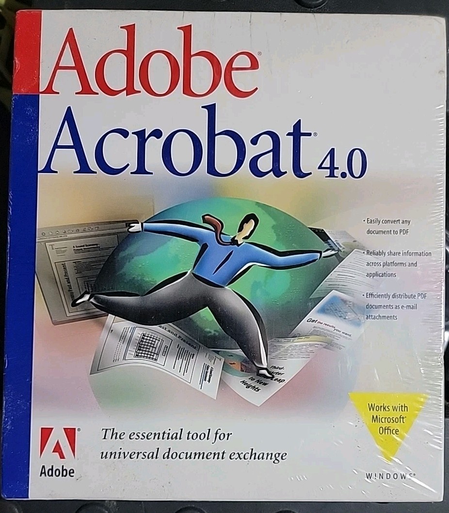 Adobe Acrobat 4.0 for Windows 22001201 ACRO, 4.0, WIN, RET UE, CD New, Sealed