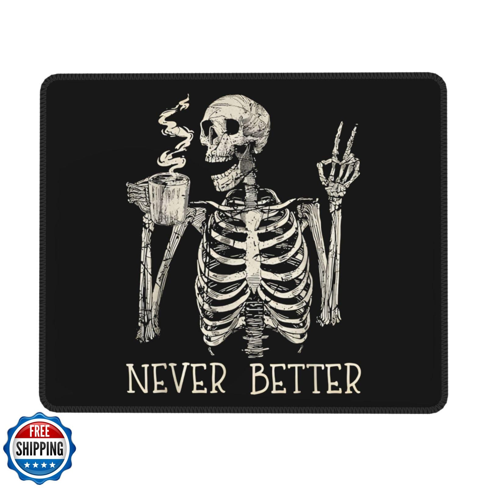 Skull Mouse Pad for Desk, Cute Skeleton Mouse Pads for Wireless Mouse, Funny 