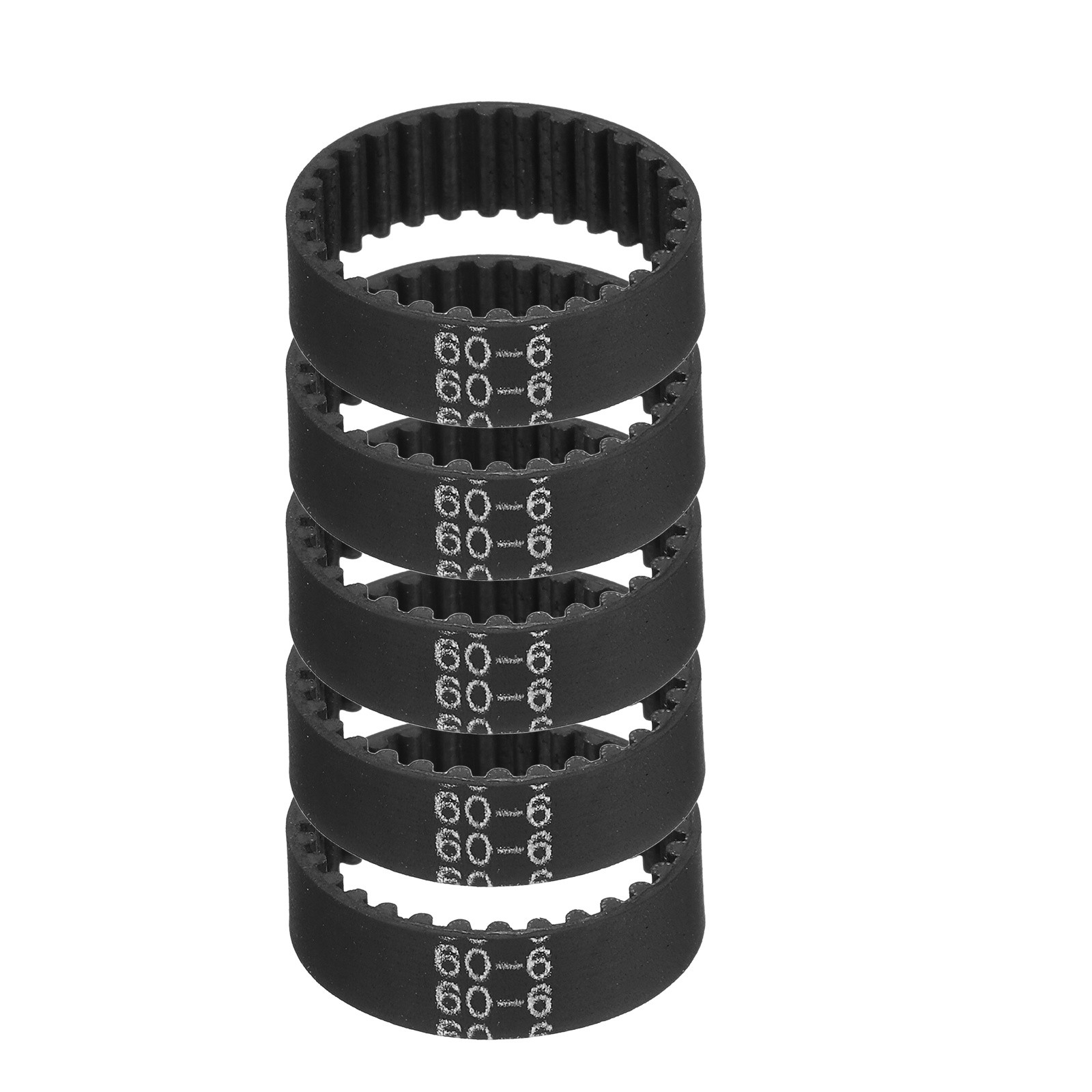 60mm GT-2 Timing Belt, 5pcs 6mm Width 2mm Pitch 3D Printing Closed Loop, Black