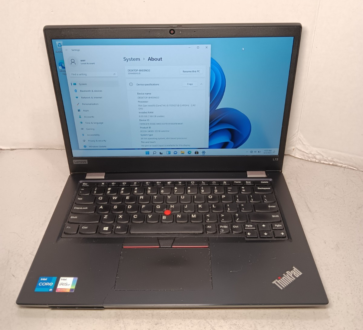Lenovo ThinkPad L13 Yoga Gen 2 13.3" i5-1135G7 8GB RAM 256GB SSD Win11 #69