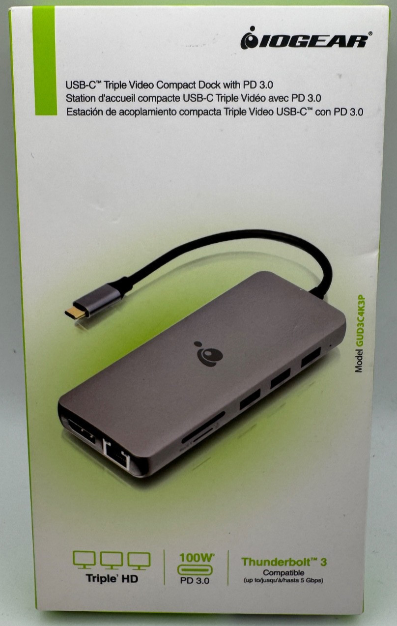 IOGear USB-C Dock Triple Video Compact Dock
