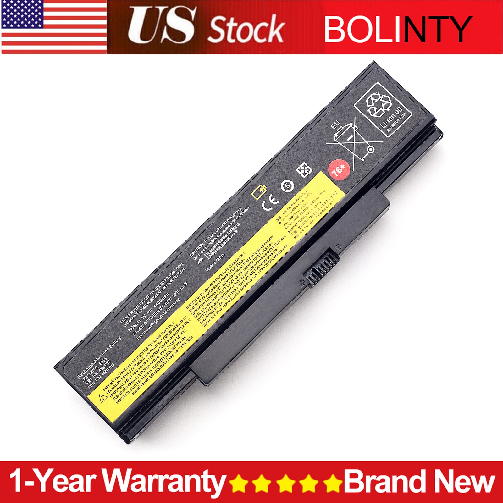 76+ Battery For Lenovo ThinkPad Edge E550 E550c E555 E560 E565 45N1758 45N1759