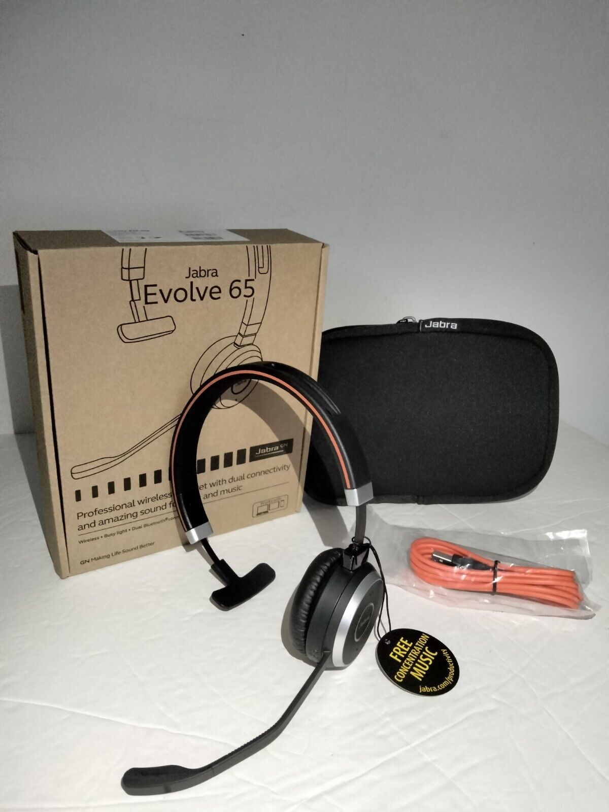Jabra Evolve 65 GN Link380a UC Wireless Bluetooth Mono Headset Brand New In Box
