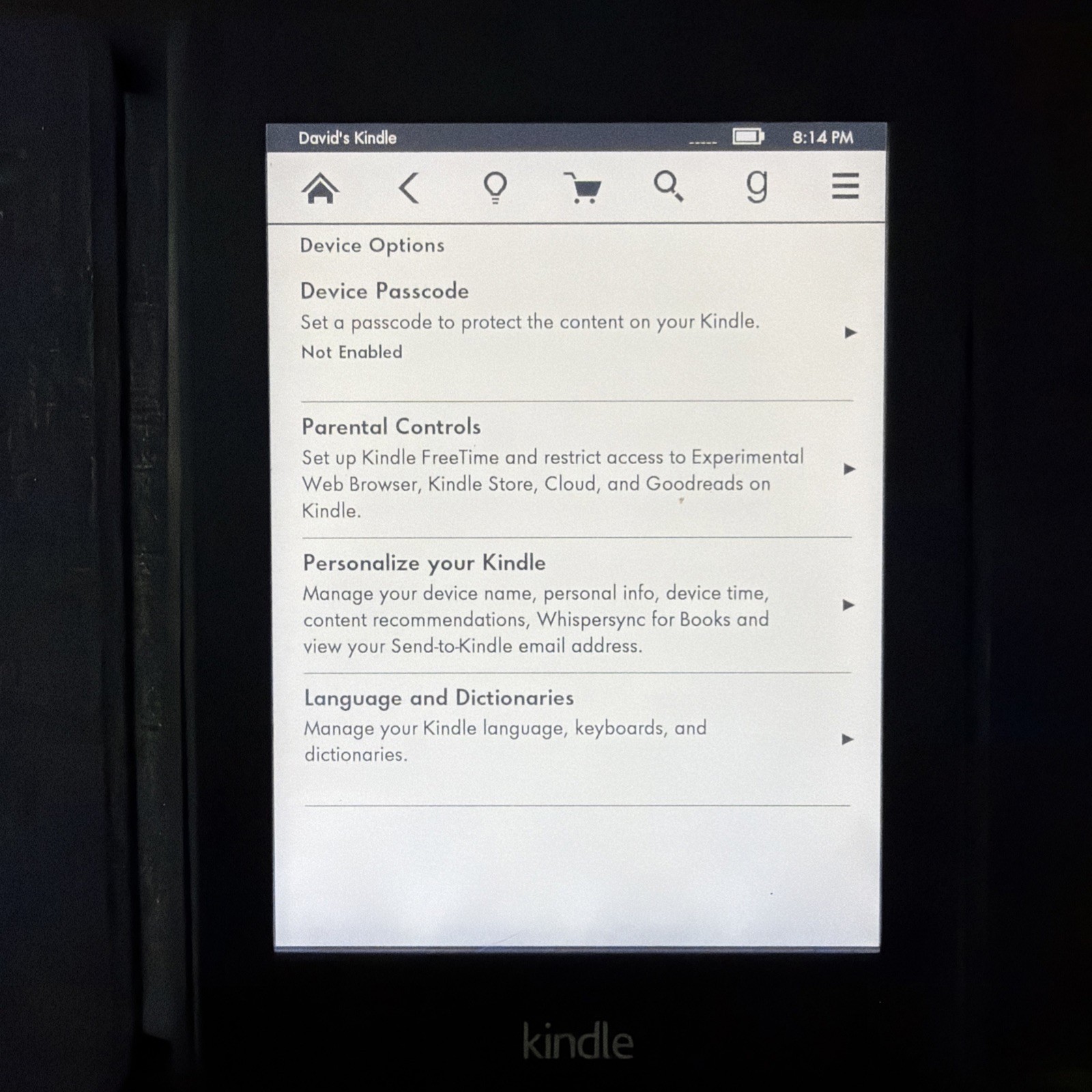 Amazon Kindle Paperwhite 2nd Gen DP75SDI Black 4GB Wi-Fi 6in 300 PPI E-Reader