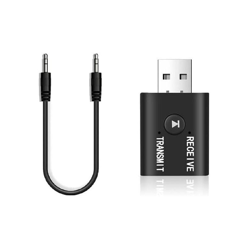 Bluetooth 5.0 2in1 Transmitter Receiver Car Wireless Audio Adapter USB 3.5mm Aux