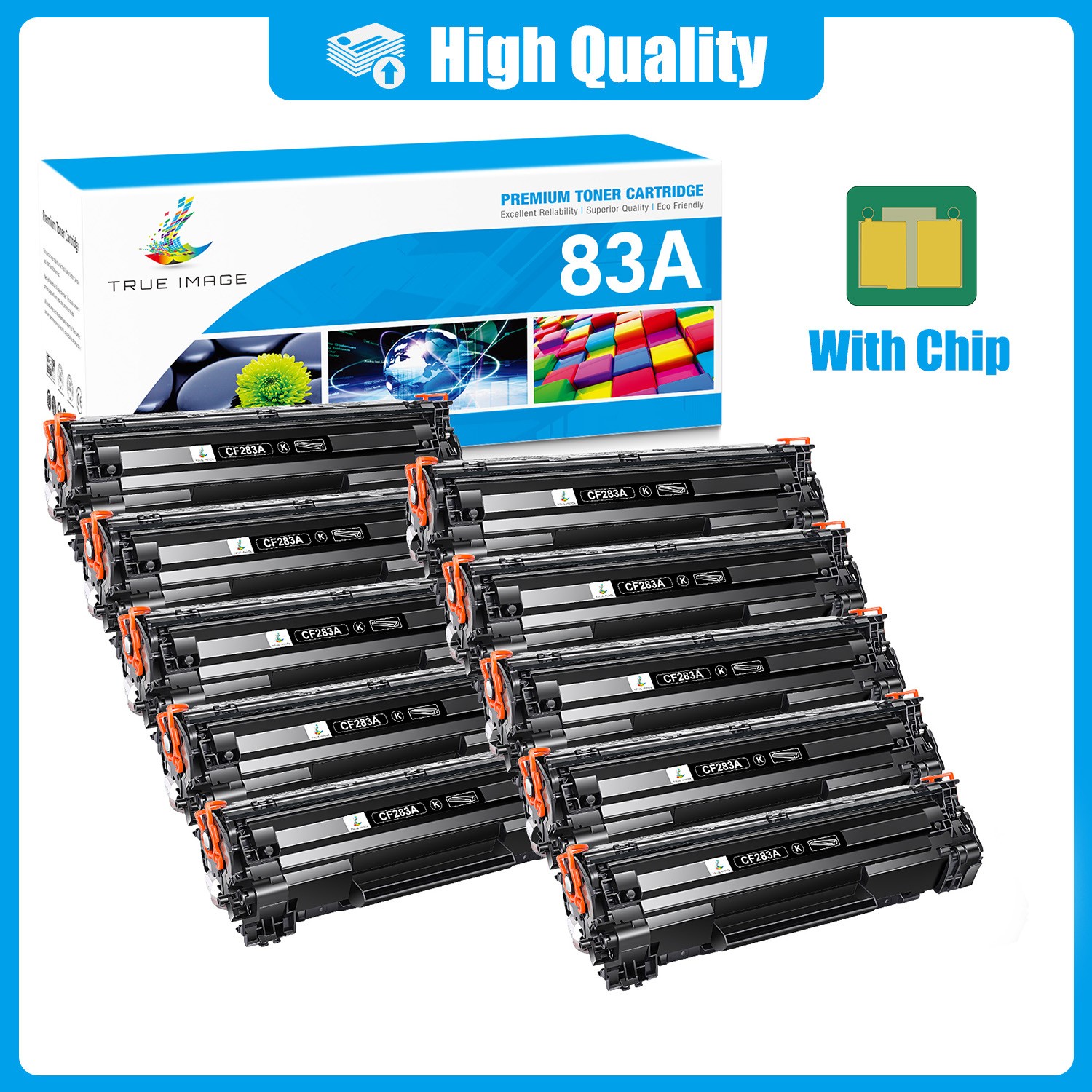10PK Black 83A Toner for HP CF283A Toner Laserjet M225dw M127fw M125nw M127fn