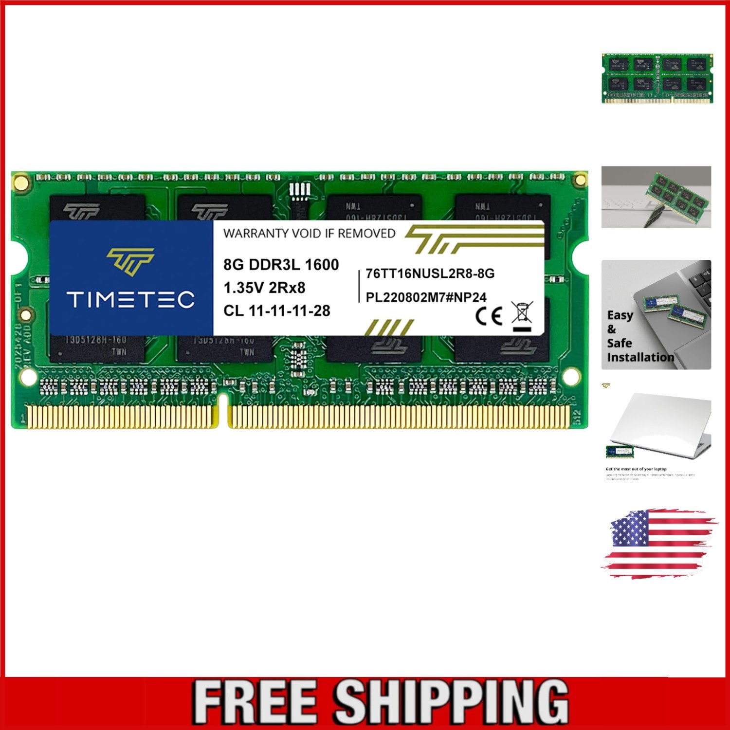Performance-Boosting 8GB 1600MHz SODIMM DDR3L RAM for Enhanced Mobile Computing