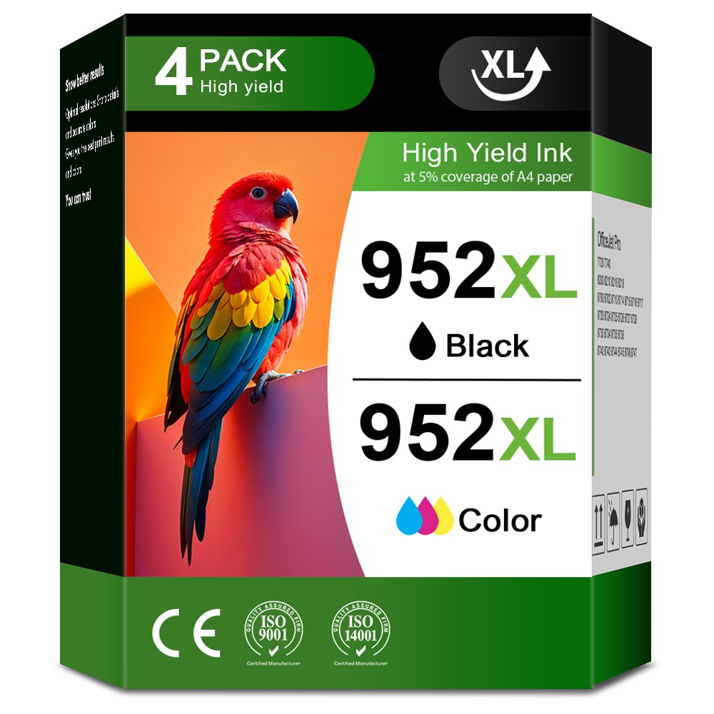 4PK 952XL Ink Cartridge for HP 952 XL Ink OfficeJet Pro 8710 8210 7740 8720 8715