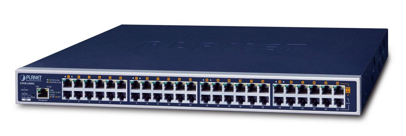 Planet UPOE-2400G 24-Port Gigabit 60W Ultra PoE Managed Injector Hub 800W ~E~
