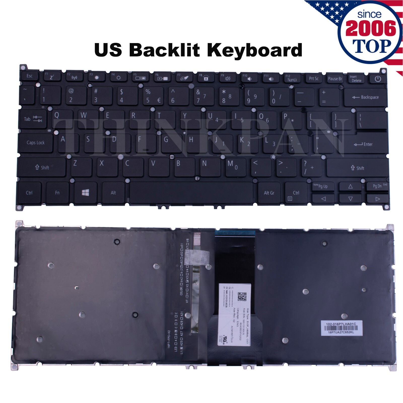 US Backlit Keyboard for Acer Swift 3 SF314-54/G SF314-56G SF114-32 SF314-41
