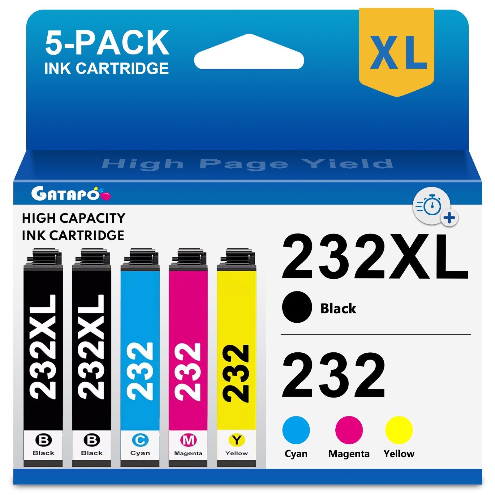 5 Pack T232 232XL Compatible Ink Cartridge for XP 4205 4200 WF2930 2950