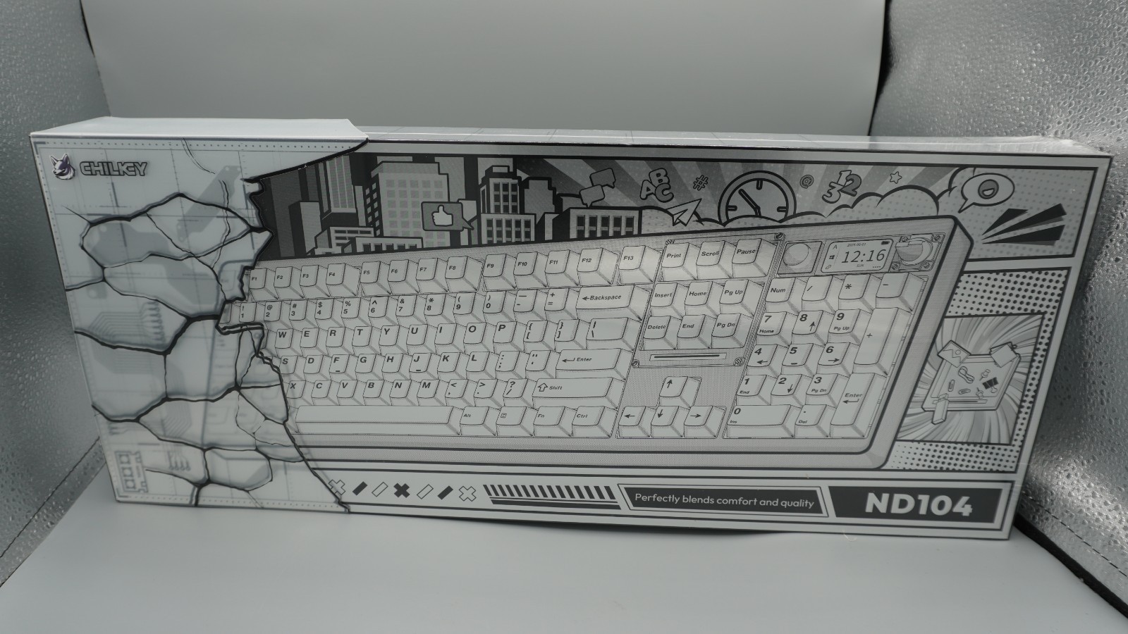 Chilkey ND104 Full-Size Wireless/Wired Mechanical Keyboard Open Box