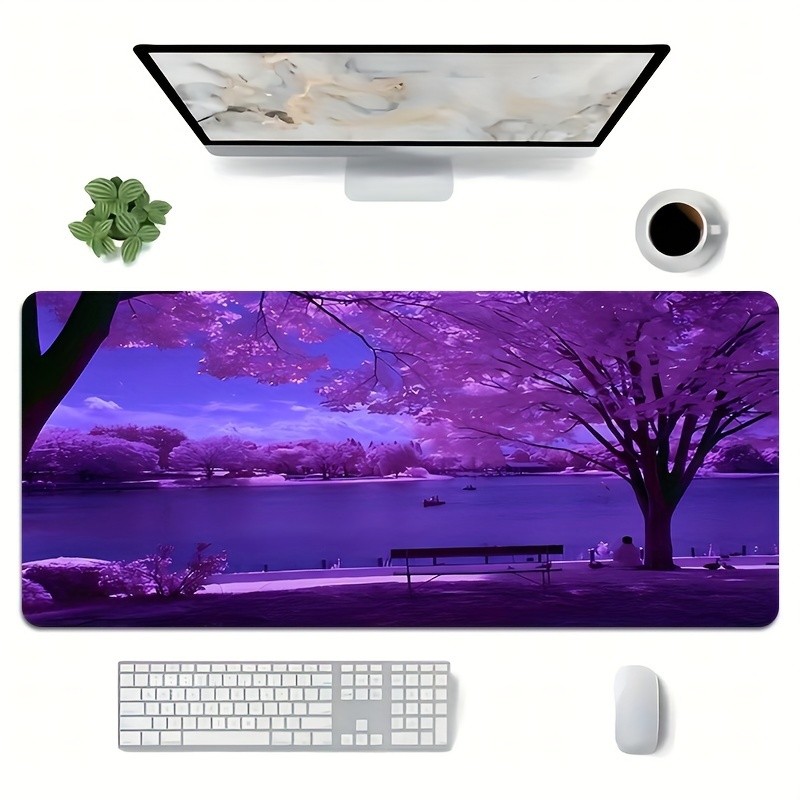 1pc of Large Purple Landscape Design Gaming Mouse Pad, Suitable for Use with L