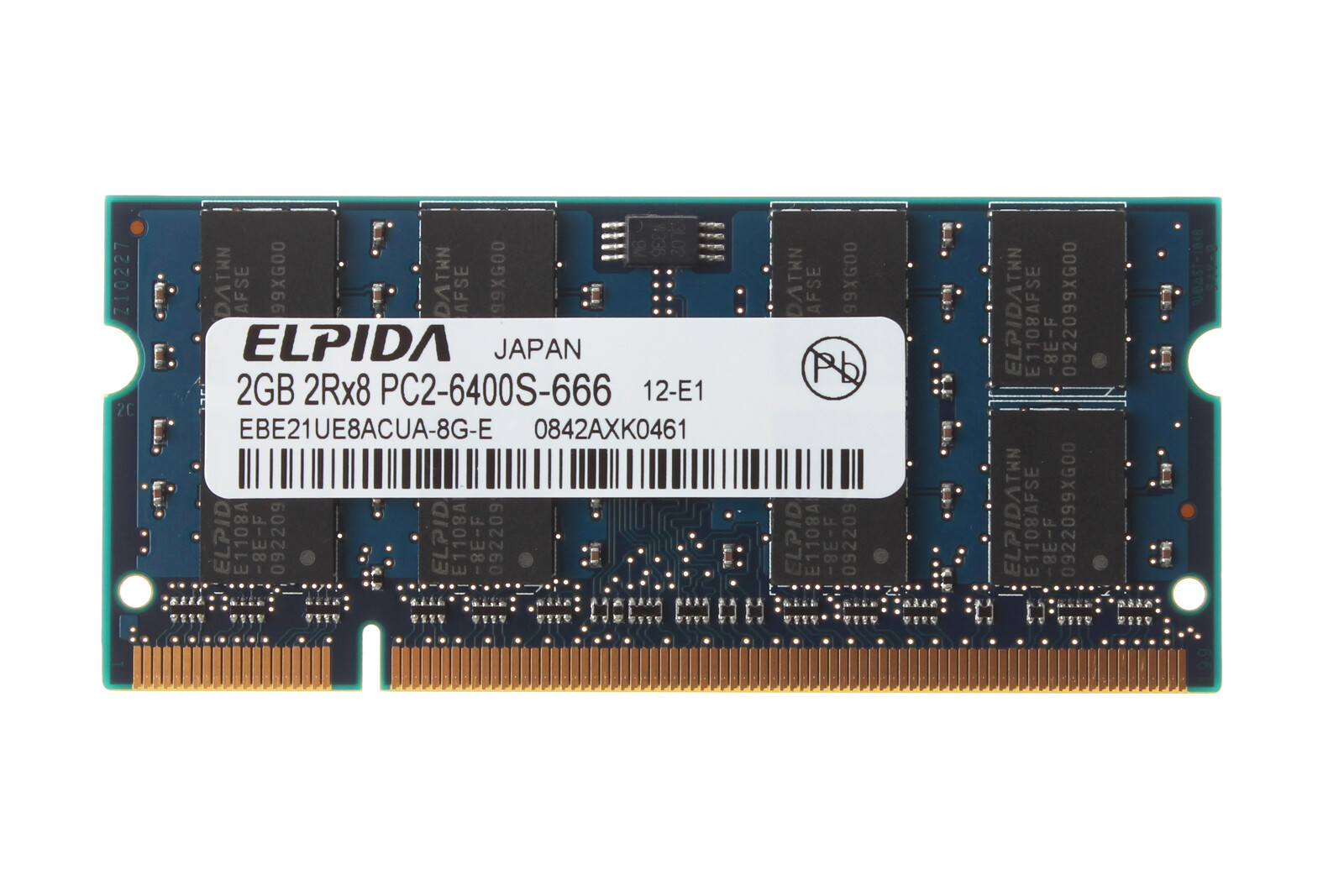 Elpida 2 GB 2GB RAM 2Rx8 PC2-6400 DDR2 800Mhz 200Pin SODIMM Laptop Memory NONECC