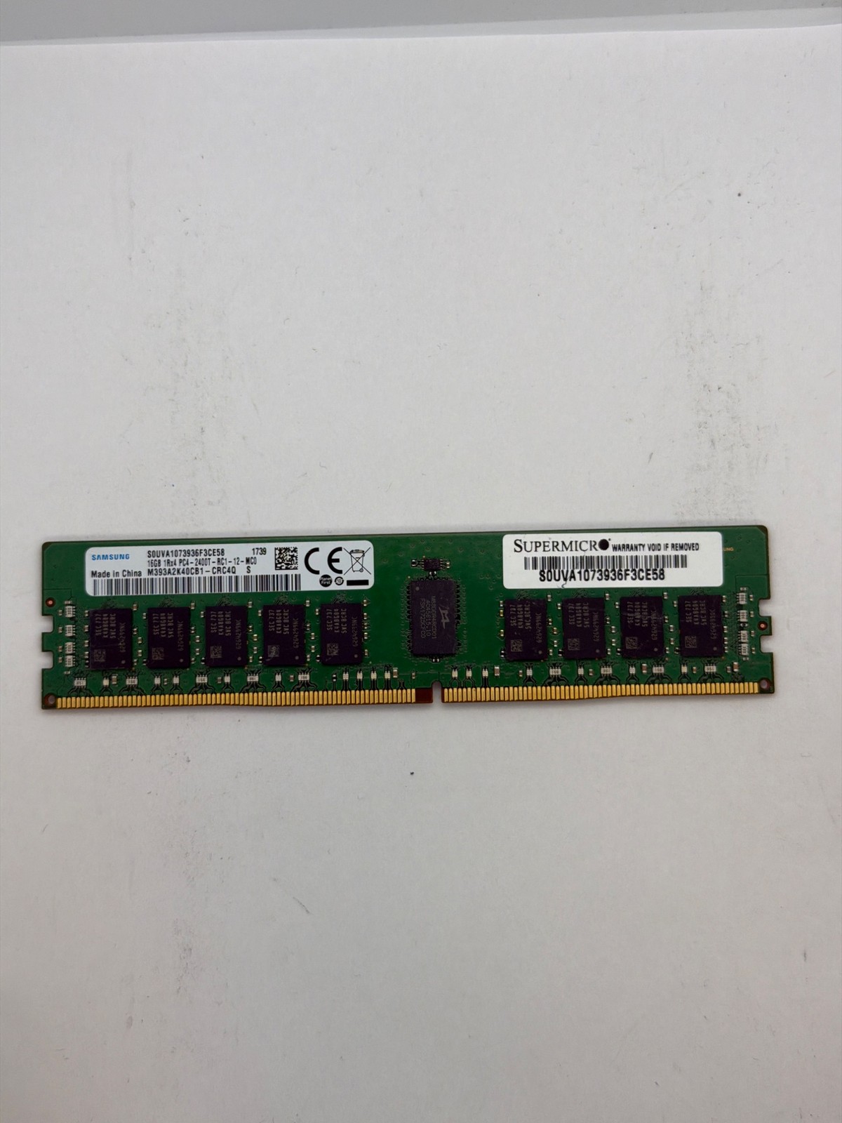 Samsung 16GB DDR4-2400 PC4-19200 1Rx4 ECC REG RDIMM M393A2K40CB1-CRC4Q