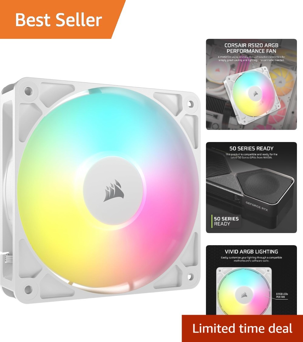 High Performance RS120 ARGB 120mm Fan PWM with Daisy Chain Connection