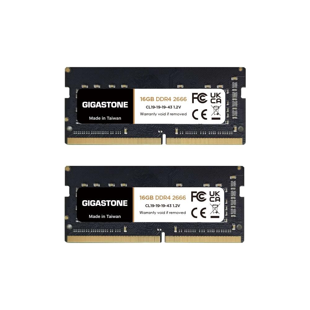 【DDR4 RAM Laptop Only】 GIGASTONE 32GB Kit (2x16GB) 16 GB, DDR4 2666MHz 16GB