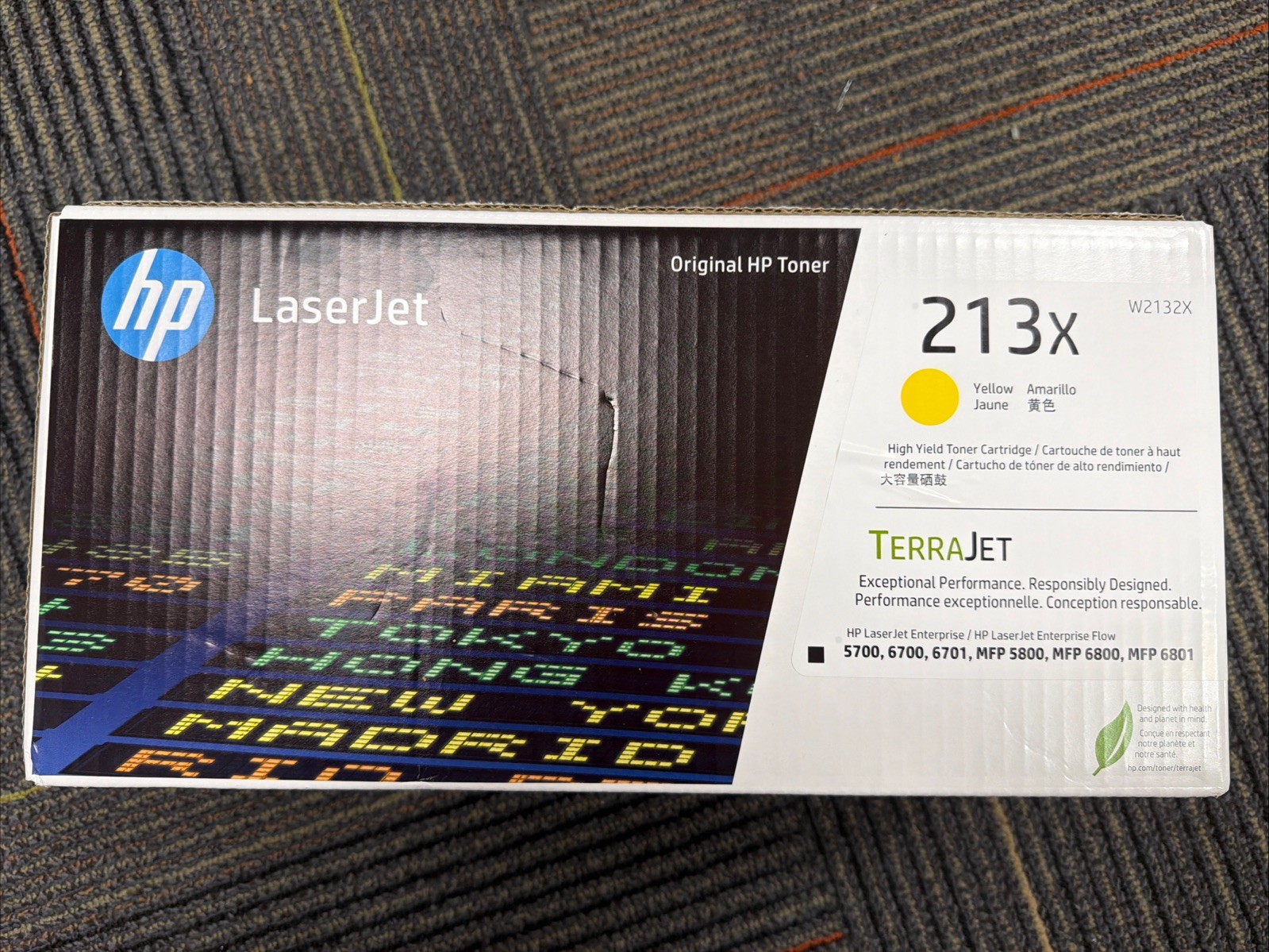 HP 213X High Yield Yellow Original LaserJet Toner Cartridge, ~6,000 pages,