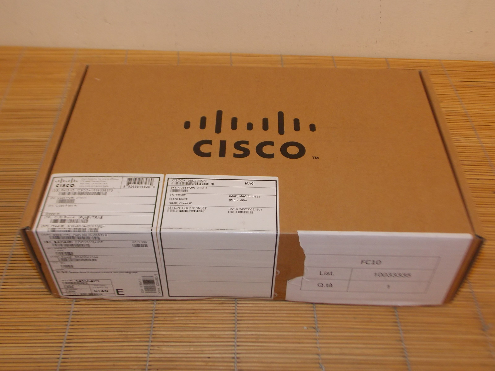 NEW Cisco A9K-MPA-20X1GE 20-Port 1-Gigabit Etht Modular Ports NEW ORIGINAL BOX UNOPENED