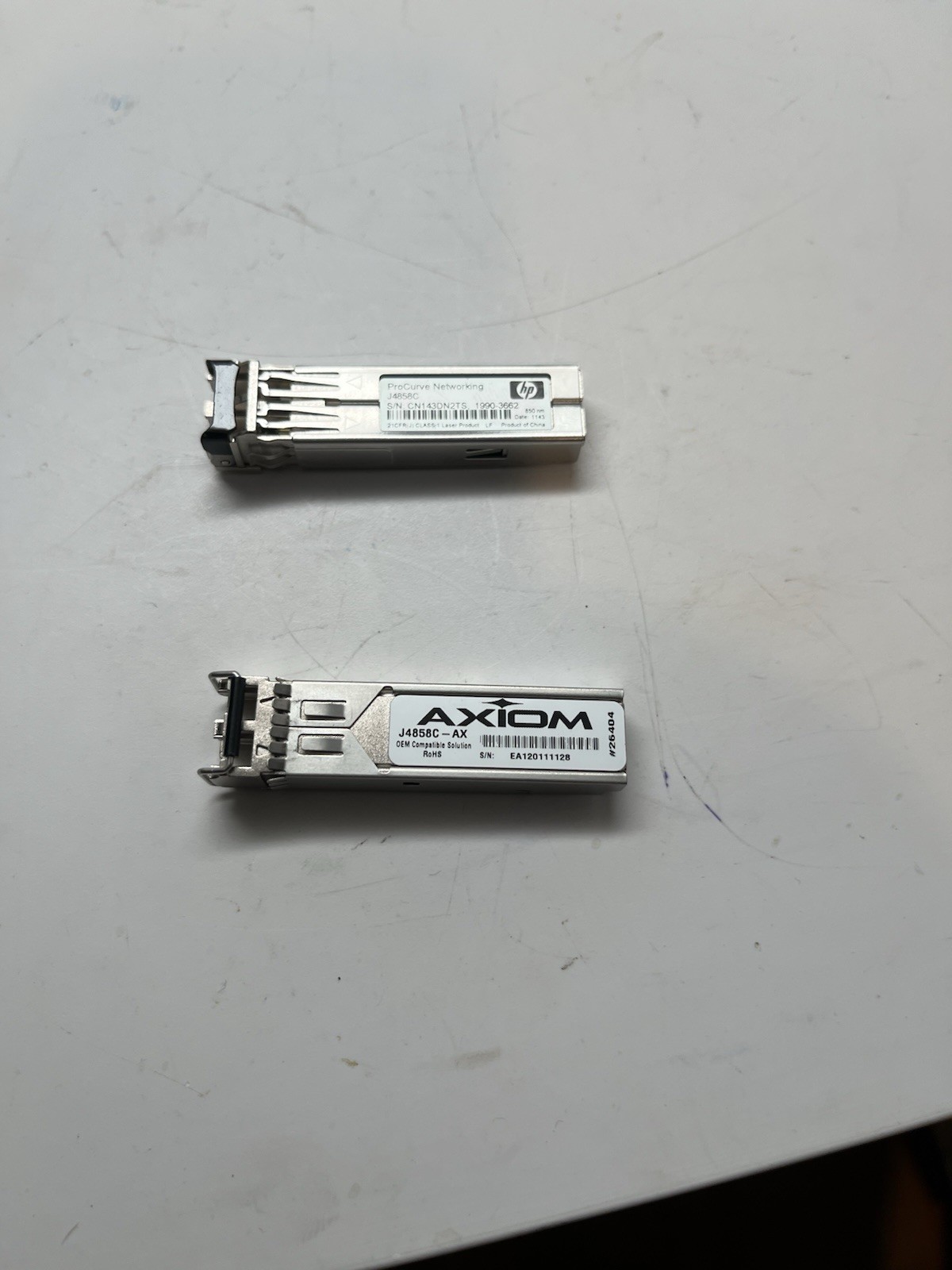 Pair of 2 J4858C Gigabit-SX SFP Transceiver Modules for HP ProCurve Axiom OEM