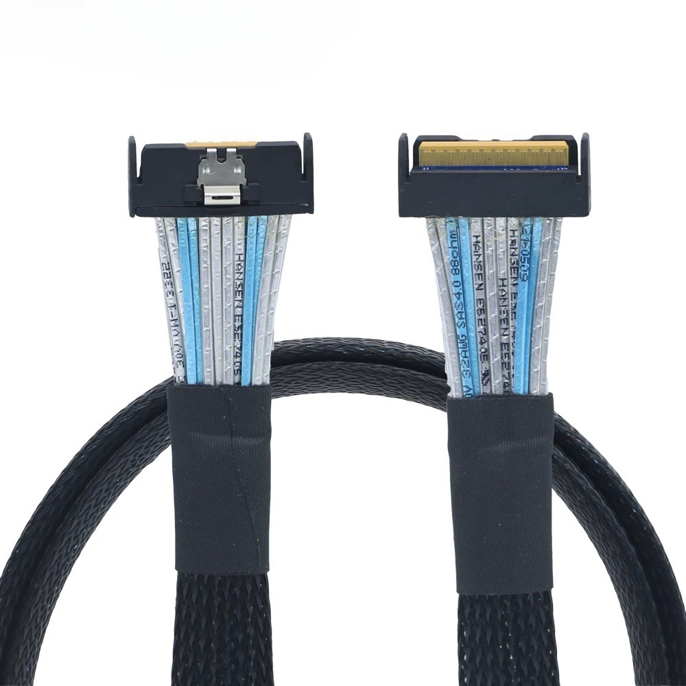 PCIe 5.0 MCIO SFF-8654 8i 74Pin to MCIO SFF-8654 8X High Speed Server Data Cable