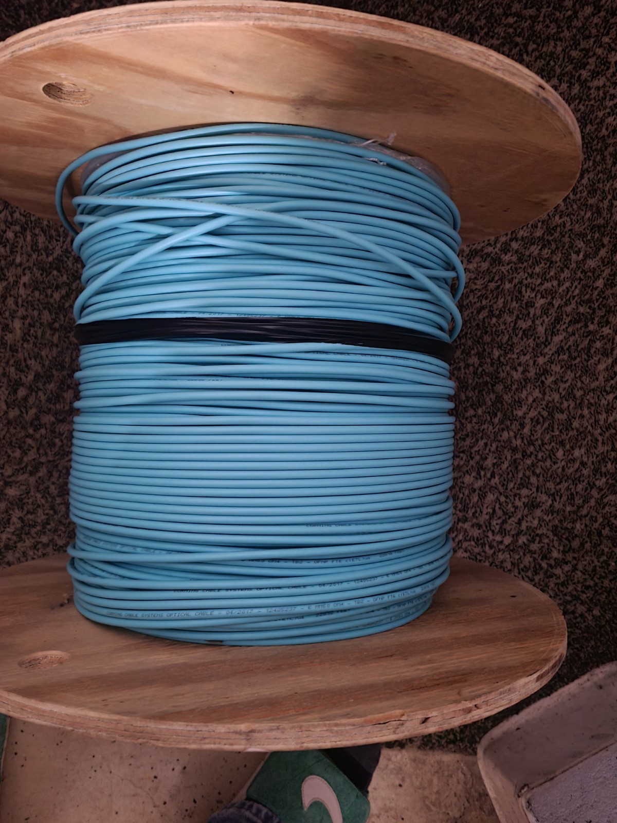12 Strand Raw Corning Fiber Optical Cable OM4 Aqua Custom Cut Per Foot =quantity