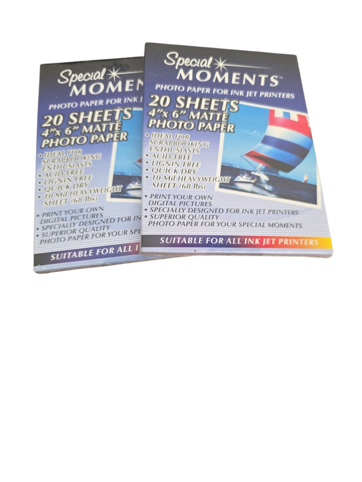 2 Pks Special Moments Digital Photo Paper Ink Jet Printer Matte 20 Sheet ea 4X6 