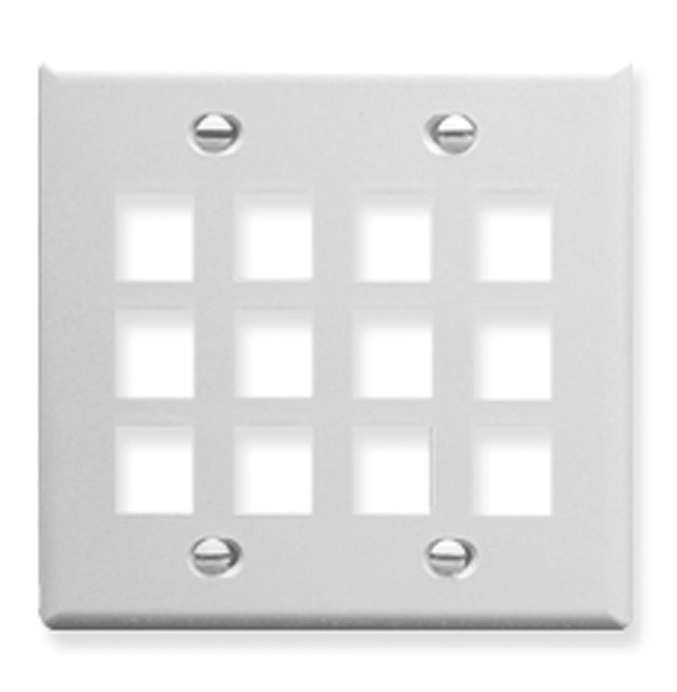 ICC Faceplate Flat 2-gang 12-port White TDICC-IC107F12WH Garden Improvement